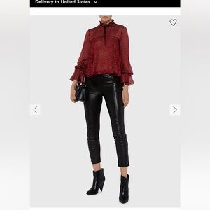 Moschino Lamb Leather Ankle Zip Pants Size 6